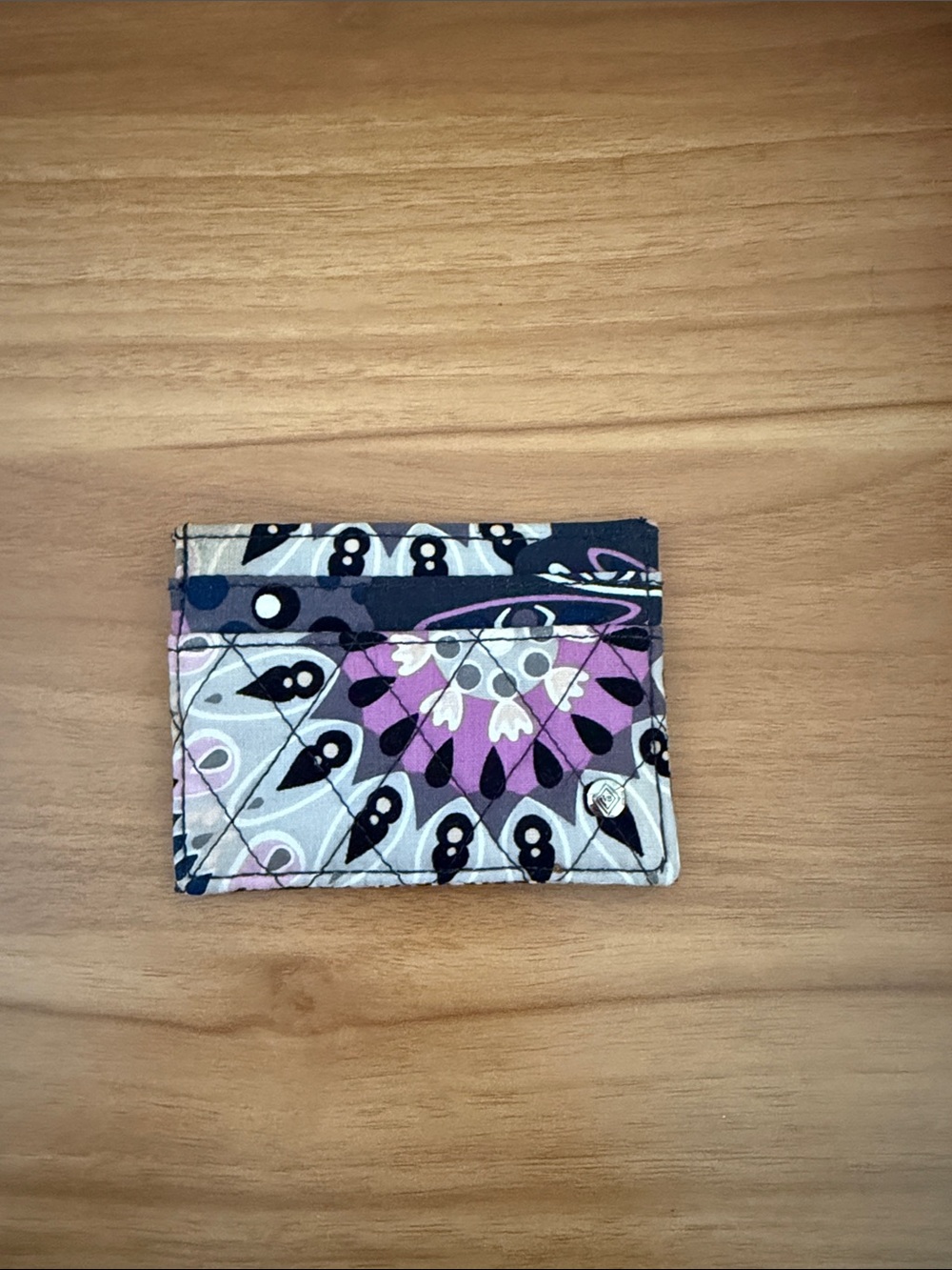 Vera Bradley Purple Floral Quilted Slim Card Holder